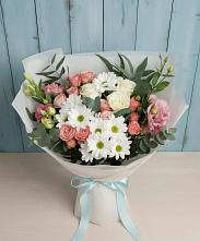 Букет цветов из:  Розы, Лизиантусы и Хризантемы #REPLACE_PRED# Панкрушихе