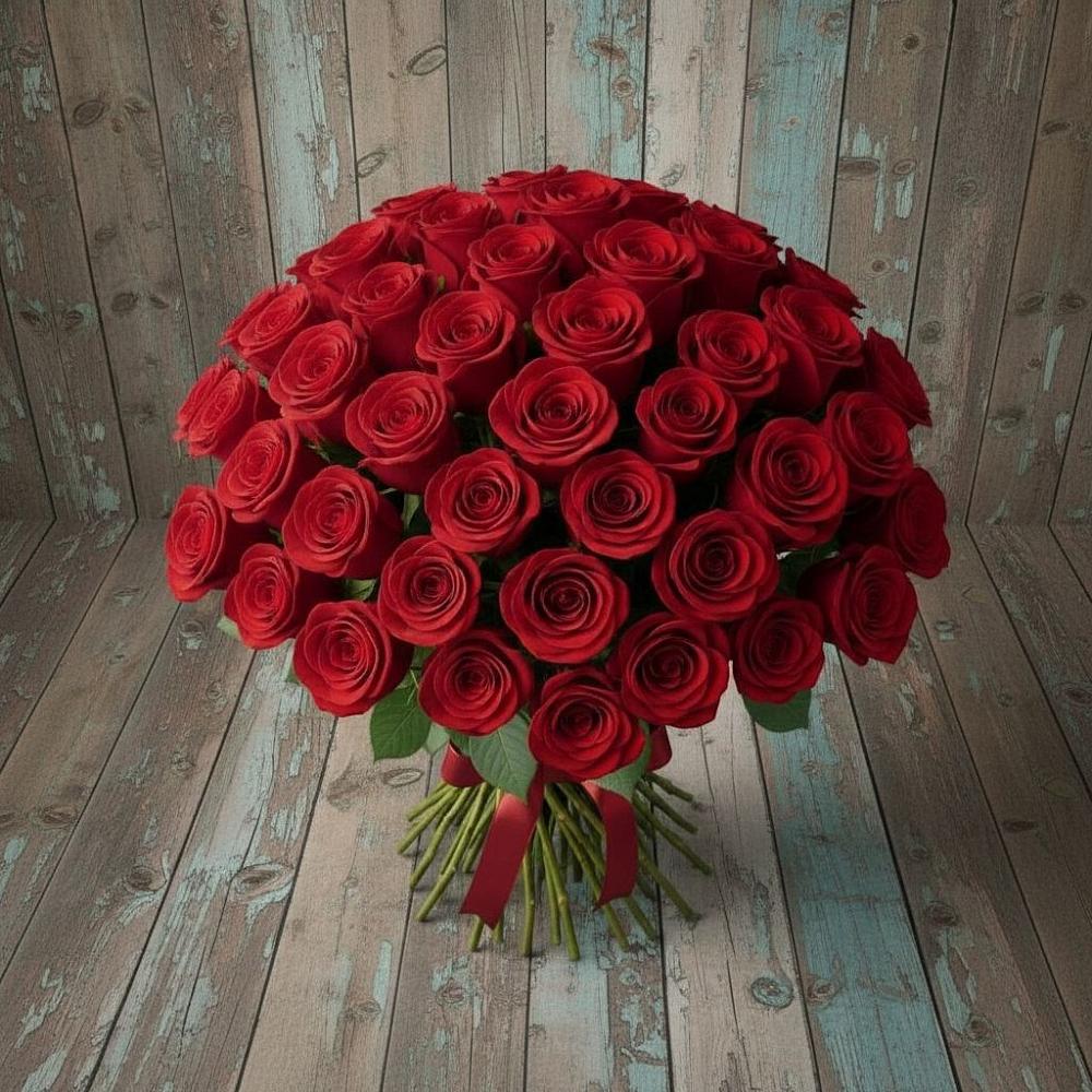 Букет 55 Красных роз Фридом в Панкрушихе
