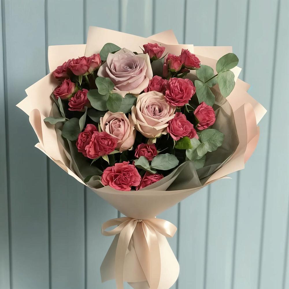Букет цветов из: Гвоздики и Розы в Панкрушихе