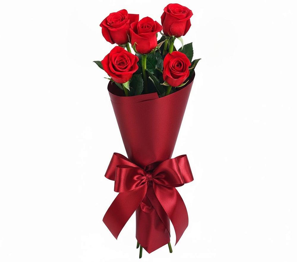 Букет 5 Красных роз Эдлесс Лав в Панкрушихе