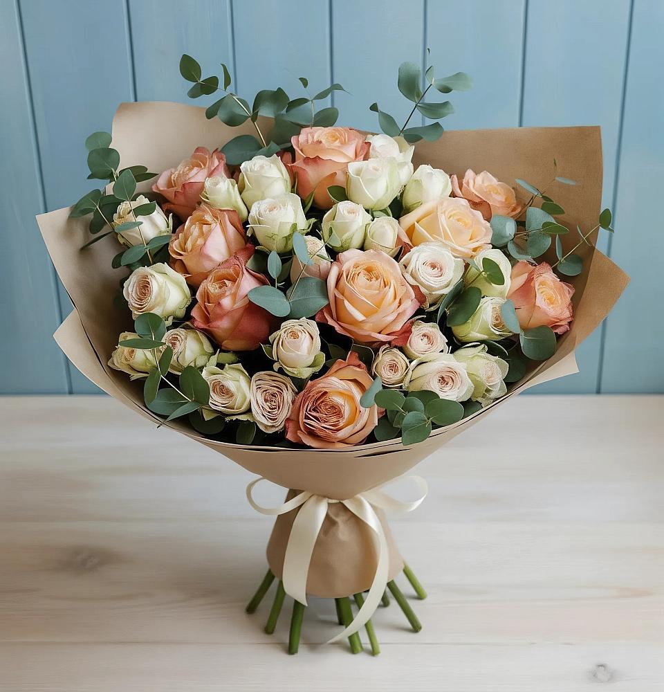 Букет цветов из: Альстромерии и Розы в Панкрушихе