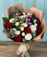 Букет цветов из:  Розы и Альстромерии в Панкрушихе