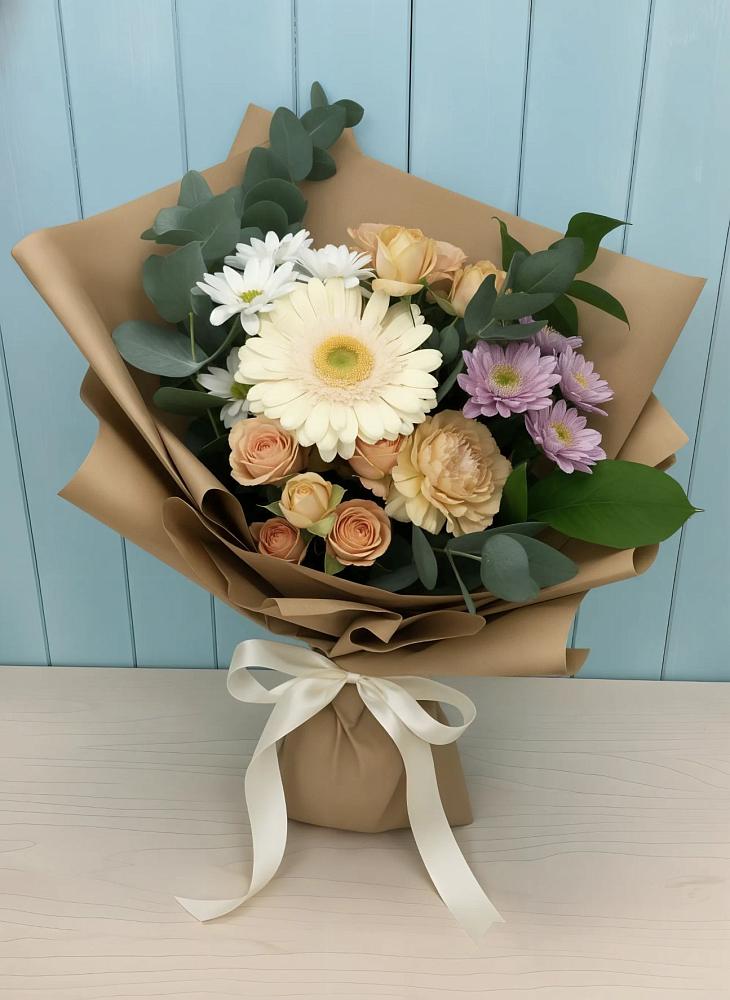 Букет цветов из: Герберы и Хризантемы в Панкрушихе