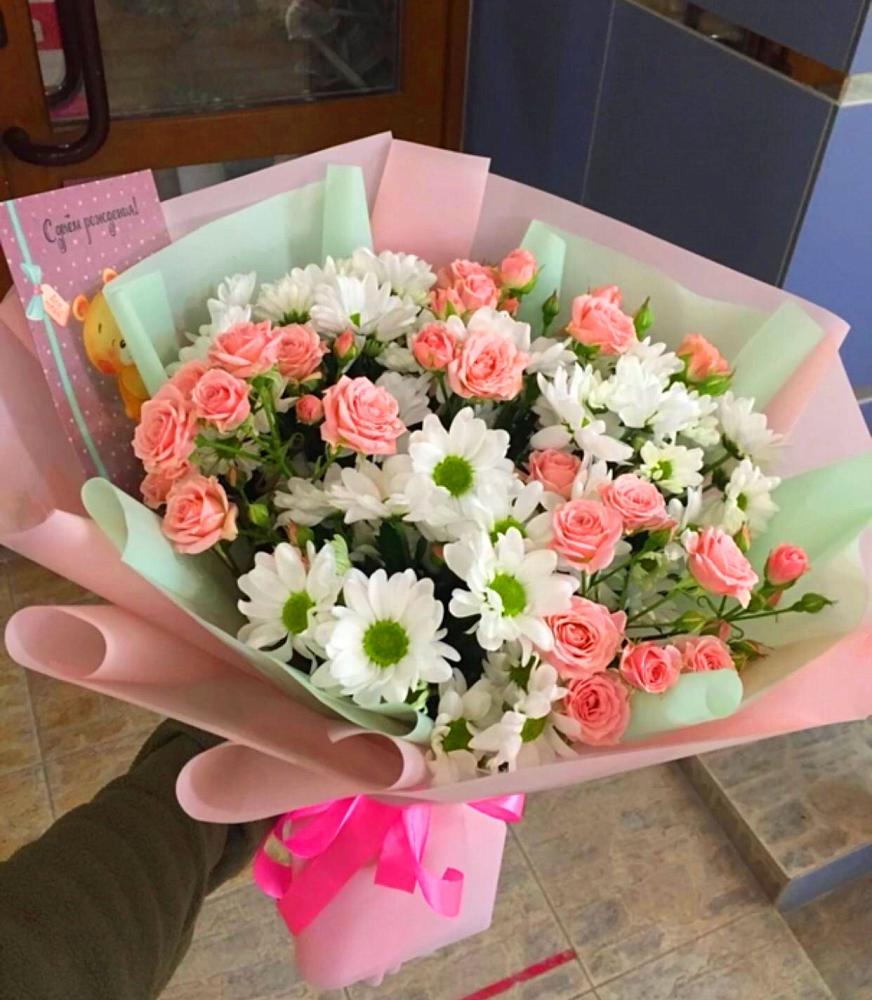 Букет цветов из: Розы и Хризантемы в Панкрушихе