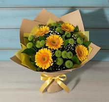 Букет цветов из:  Герберы и Хризантемы в Панкрушихе
