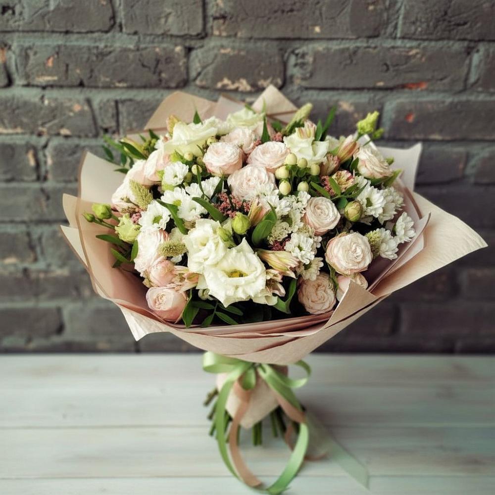 Букет цветов из: Альстромерии, Розы и Хризантемы в Панкрушихе