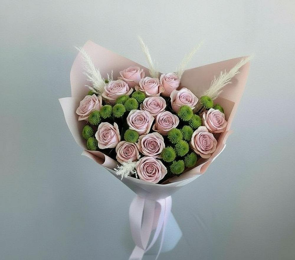 Букет цветов из: Розы и Хризантемы в Панкрушихе
