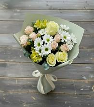Букет цветов из:  Альстромерии, Розы и Хризантемы в Панкрушихе