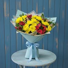 Букет цветов из:  Альстромерии и Хризантемы в Панкрушихе