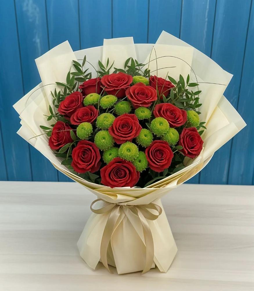 Букет цветов из: Розы и Хризантемы в Панкрушихе