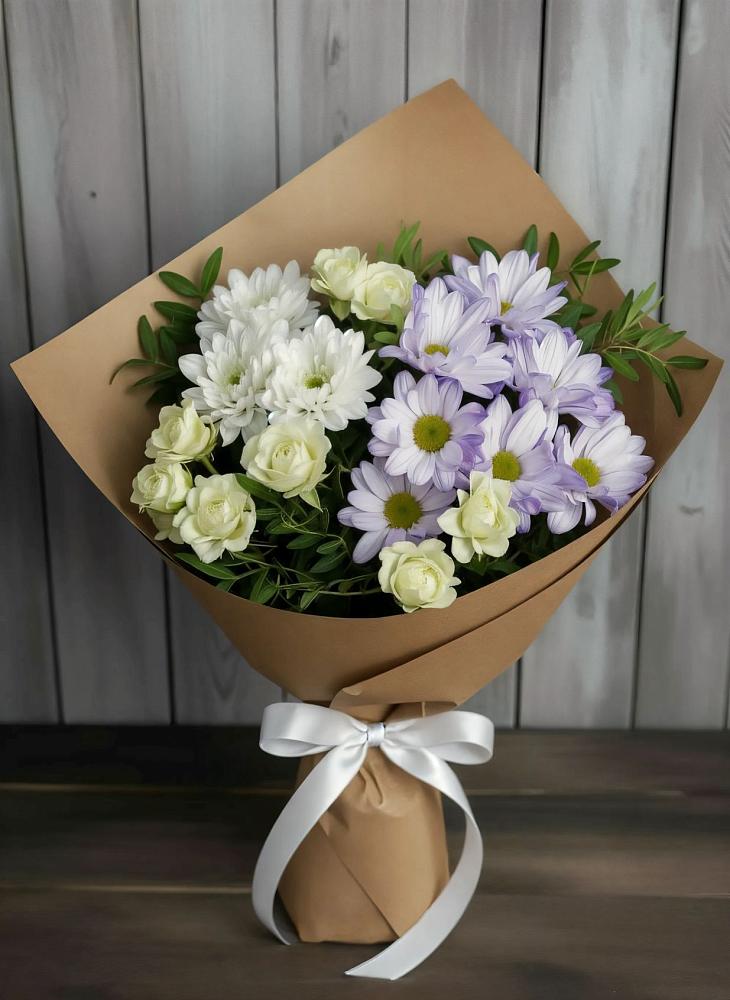 Букет цветов из: Хризантемы и Розы в Панкрушихе